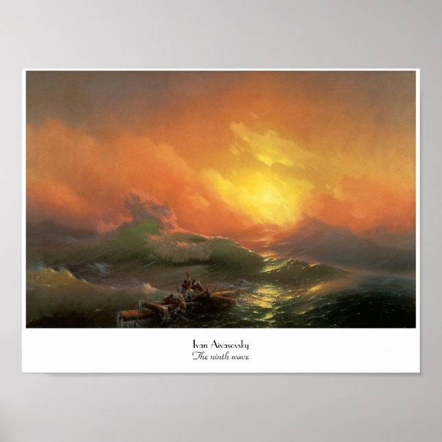 The ninth wave Ivan Aivasovsky seascape waterscape Poster (Front)