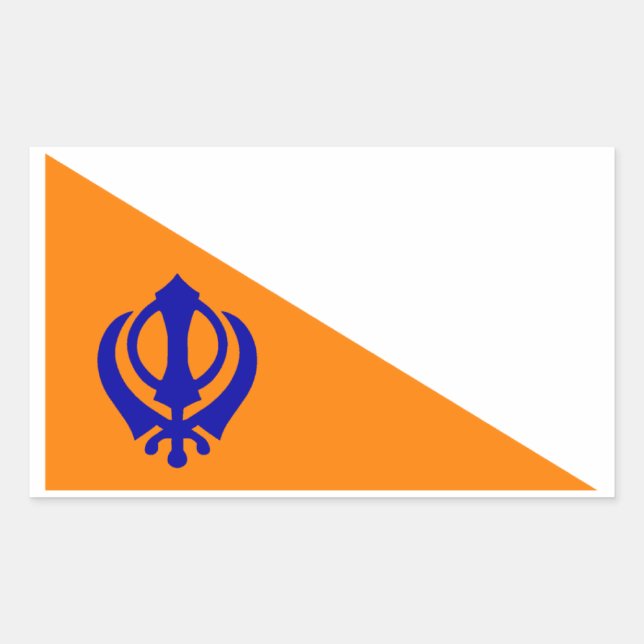 The Nishan Sahib Rectangular Sticker (Front)