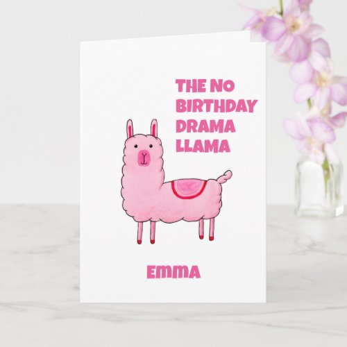 The No Birthday Drama Llama Card