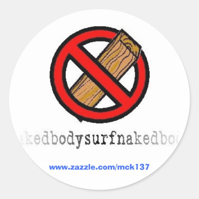 The No Board sticker from BSN Bodysurfing Apparel (Front)