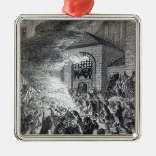 The 'No Popery' rioters burning the prison Metal Ornament