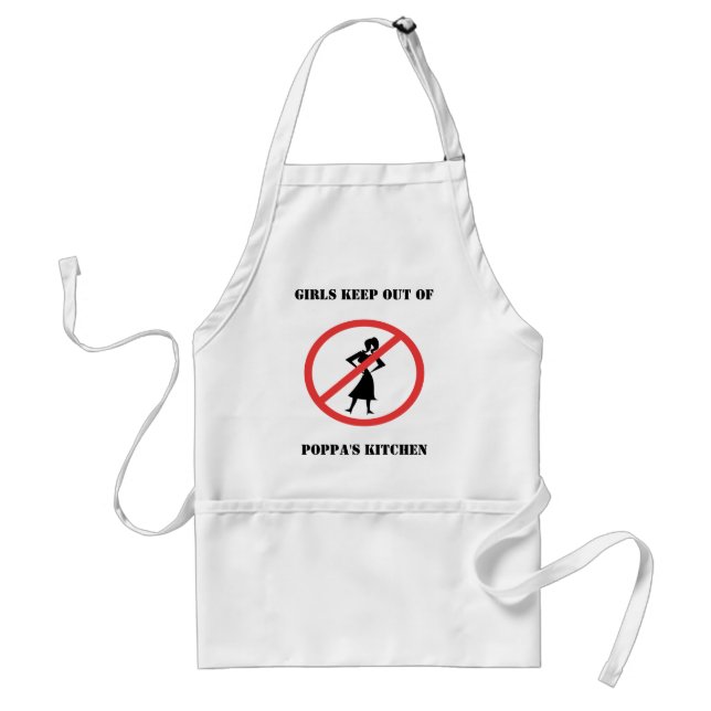 The no symbol pictogram No Girls Allowed Adult Apron (Front)