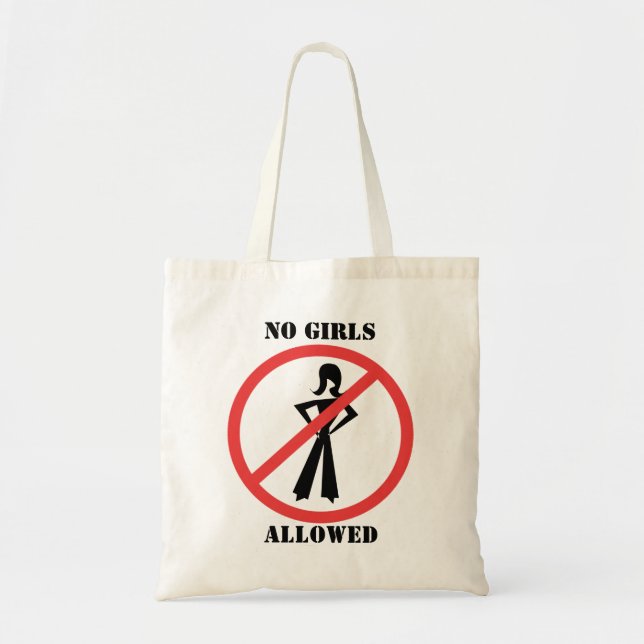 The no symbol pictogram No Girls Allowed Tote Bag (Front)