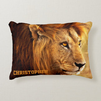 The Noble Lion Photograph Accent Pillow