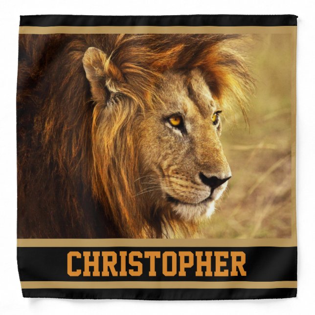The Noble Lion Photograph Bandana (Front)