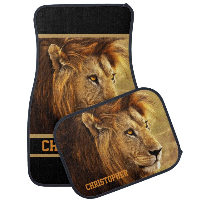 The Noble Lion Photograph Car Floor Mat (Set)