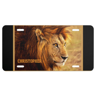 The Noble Lion Photograph License Plate