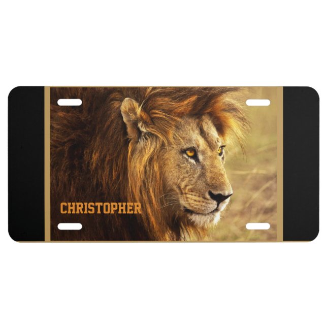 The Noble Lion Photograph License Plate (Front)