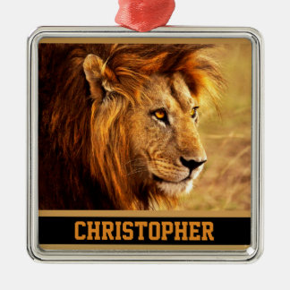 The Noble Lion Photograph Metal Ornament