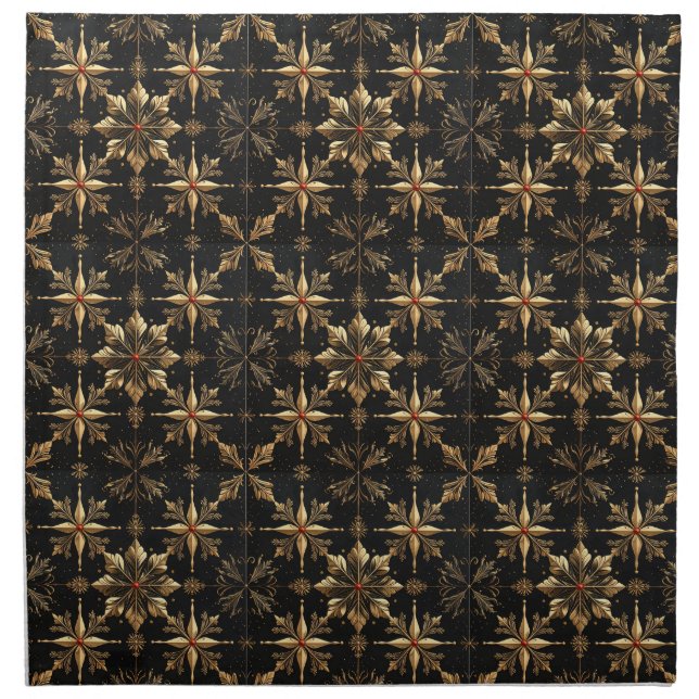 The Noël Kitchen Elegance - Black Cloth Napkin (Front)