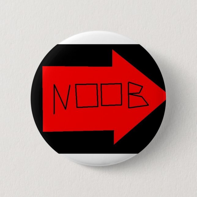 The Noob Arrow Pinback Button (Front)
