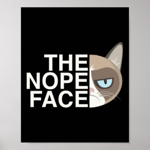 The Nope Face _ Funny Lazy Cat Joke Hoodie For Men Poster