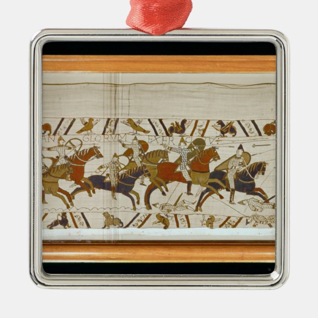 The Norman cavalry attacks the English Metal Ornament (Front)