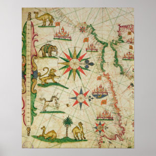 The North African Coast, from a nautical atlas Poster