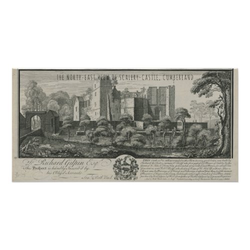 THE NORTH_EAST VIEW OF SCALEBY_CASTLE CUMBERLAND POSTER
