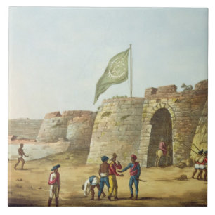 The North Entrance into the Fort of Bangalore, pla Ceramic Tile
