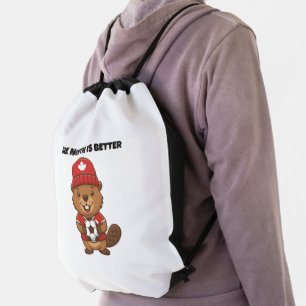 The North Is Better - Canada Soccer Beaver Drawstring Bag