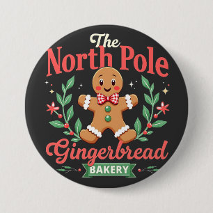 The North Pole Gingerbread Bakery Christmas Button