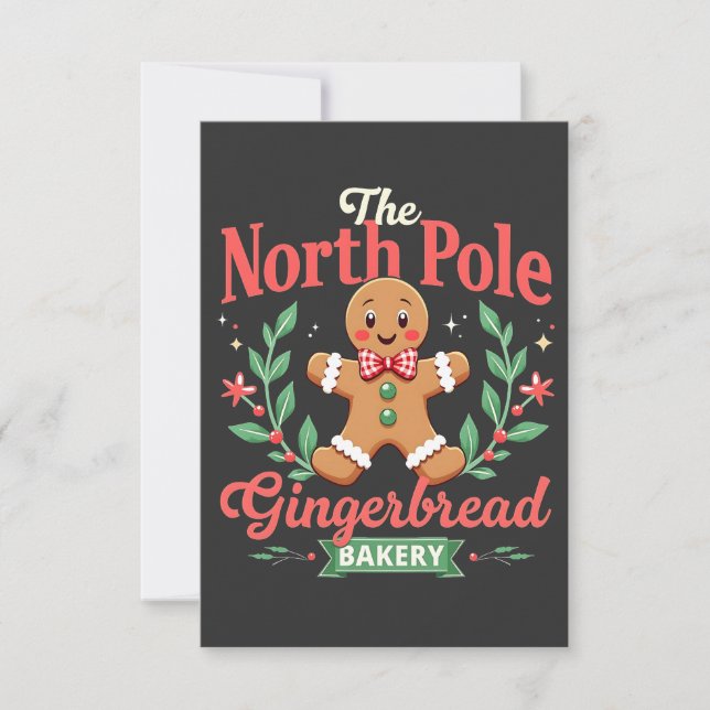 The North Pole Gingerbread Bakery Christmas  Invitation (Front)