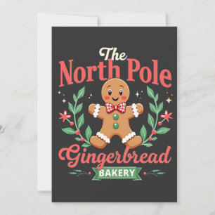 The North Pole Gingerbread Bakery Christmas Invitation