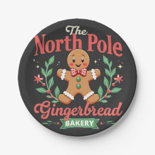The North Pole Gingerbread Bakery Christmas Paper Plates