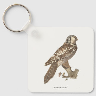 The Northern Hawk Owl (Surnia ulula) Bird Image Keychain