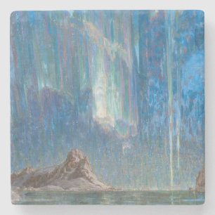 The Northern Lights from North Norway (Aurora) Stone Coaster