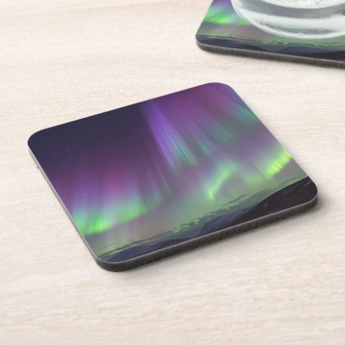 The Northern Lights  North Iceland Beverage Coaster