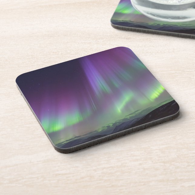 The Northern Lights | North Iceland Beverage Coaster (Left Side)