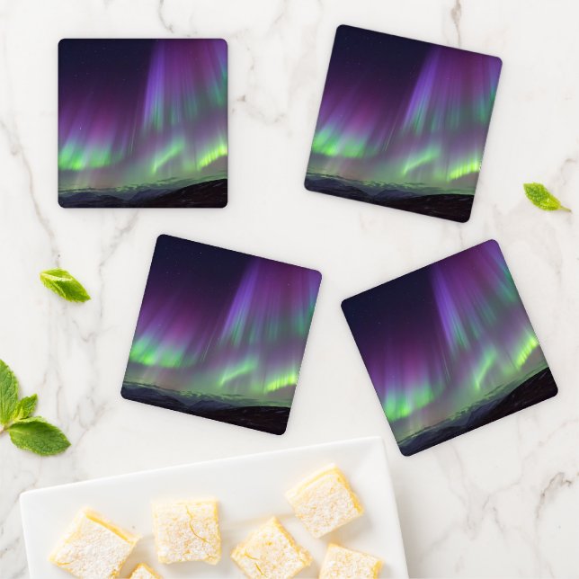 The Northern Lights | North Iceland Coaster Set (In Situ)