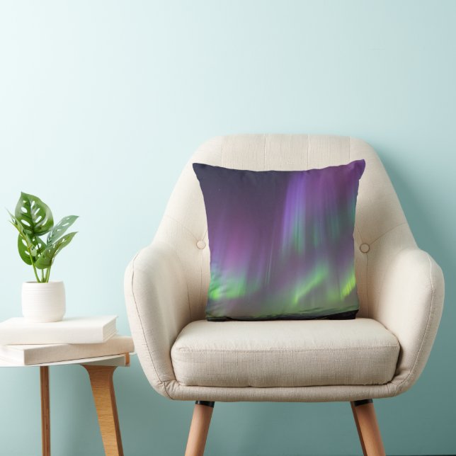 The Northern Lights | North Iceland Throw Pillow (Chair)