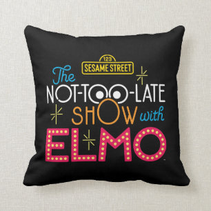 The Not-Too-Late Show with Elmo Throw Pillow