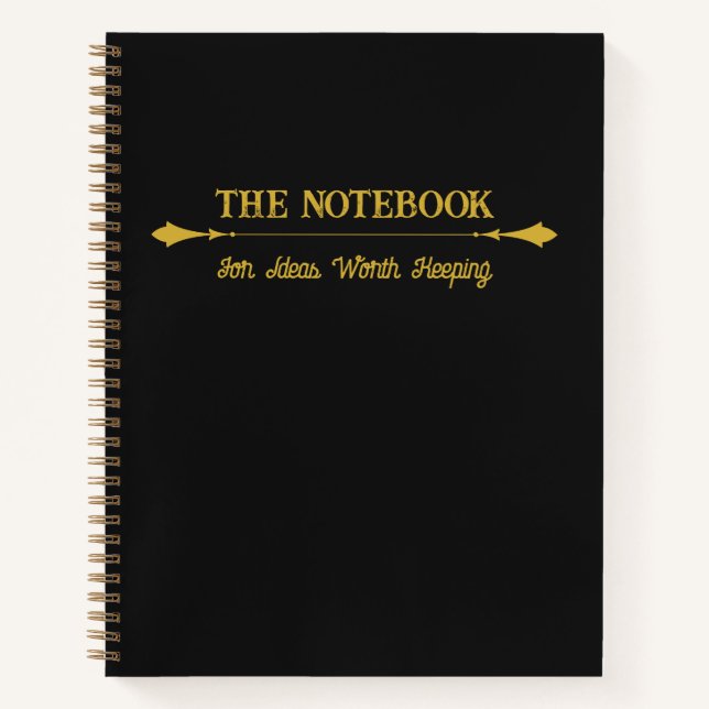 The Notebook | Minimalist Black Gold Journal (Front)