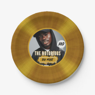 The Notorious Custom Photo Hip Hop Gold Record Paper Plates