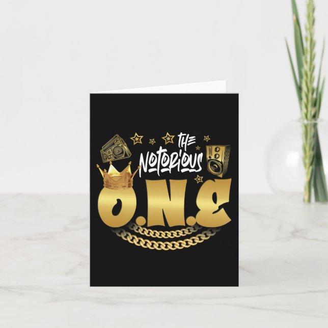 The Notorious One Old School Hip Hop Funny 1st Bir Card (Front)