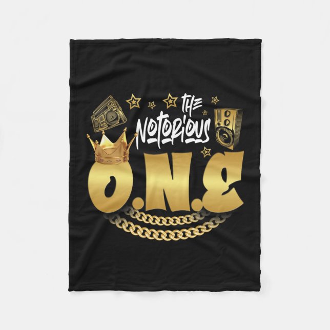 The Notorious One Old School Hip Hop Funny 1st Bir Fleece Blanket (Front)