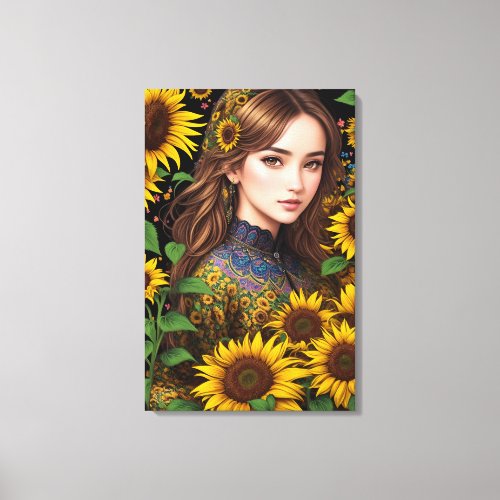 The Nourishing Touch of the Sunflower _  Canvas Print