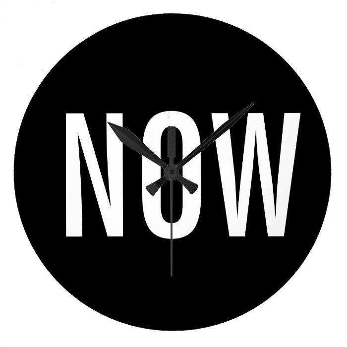 The NOW Clock (Black and white pop design)