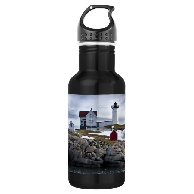 The "Nubble" Cape Neddick lighthouse York, Maine Water Bottle (Front)