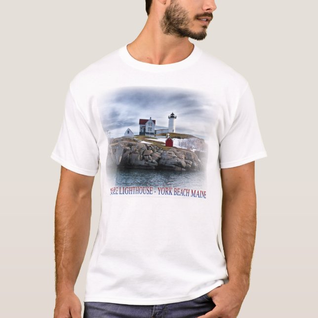The "Nubble" lighthouse York, Maine, photograph t T-Shirt (Front)