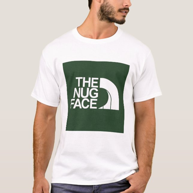 The Nug Face - Never Stop Shredding (Forest Green) T-Shirt (Front)