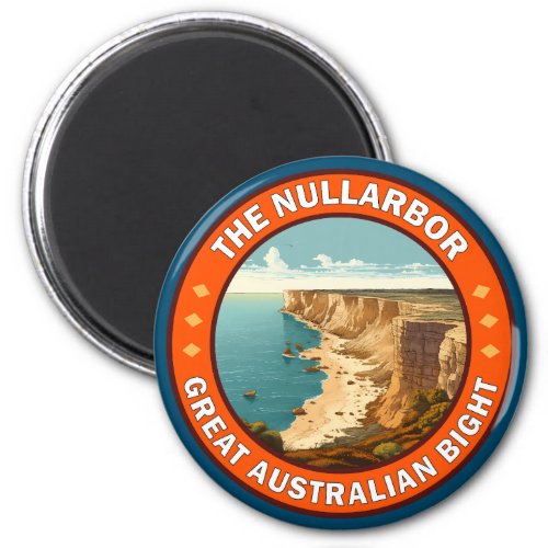 The Nullarbor Great Australian Bight Retro Emblem Magnet