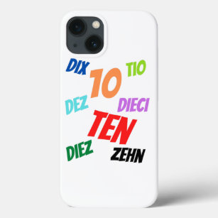 The Number 10  in multiple languages Essential  iPhone 13 Case