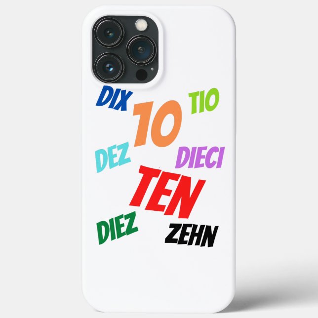 The Number 10  in multiple languages Essential  Case-Mate iPhone Case (Back)