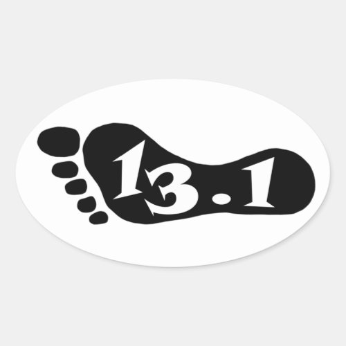 The number 131 symbolic of the half marathon oval sticker
