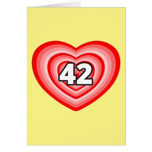 The number 42 heart cards (Front)