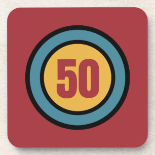 The Number 50 retro Beverage Coaster