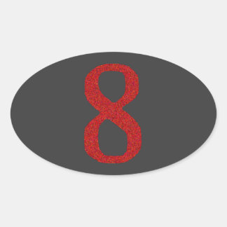THE NUMBER 8 IN RED OVAL STICKER