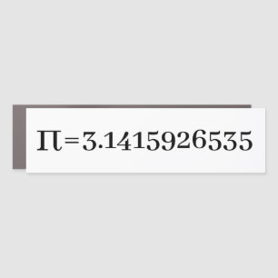 The Number Pi Math & Science Lovers Car Magnet