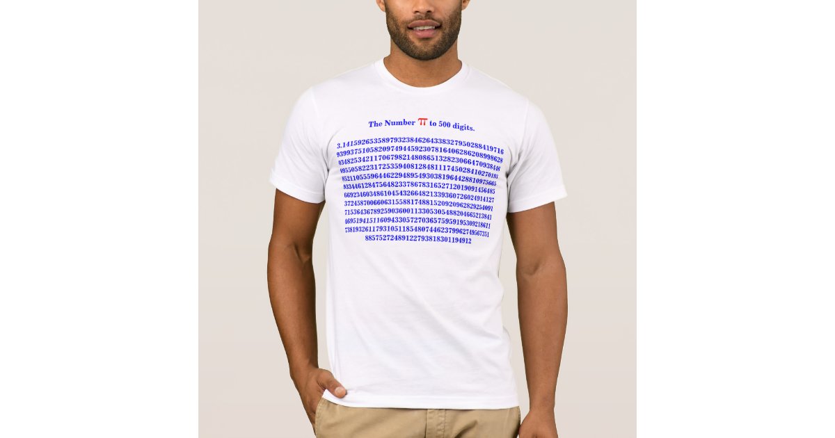 The number pi to 500 digits 3 14159265 shirt zazzle